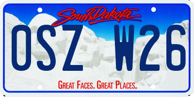 SD license plate 0SZW26