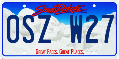 SD license plate 0SZW27