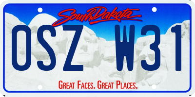 SD license plate 0SZW31