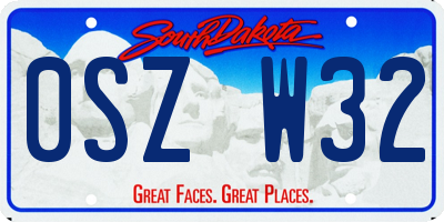SD license plate 0SZW32