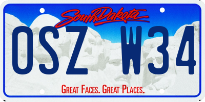 SD license plate 0SZW34