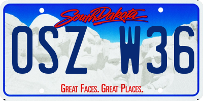 SD license plate 0SZW36