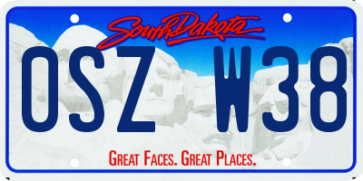 SD license plate 0SZW38