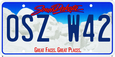 SD license plate 0SZW42