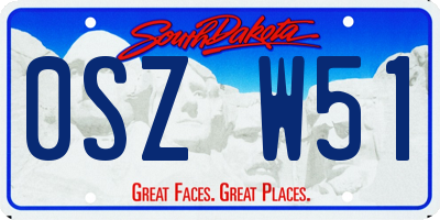 SD license plate 0SZW51