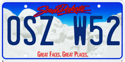 SD license plate 0SZW52