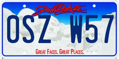 SD license plate 0SZW57