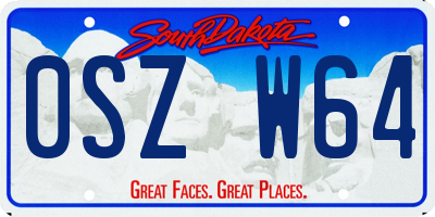 SD license plate 0SZW64