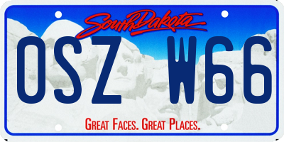 SD license plate 0SZW66