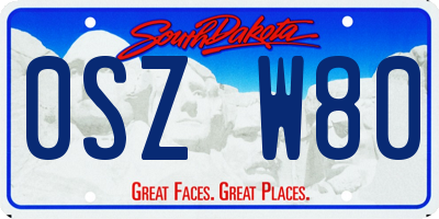 SD license plate 0SZW80