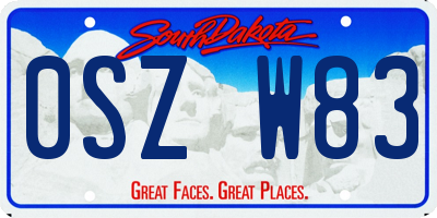 SD license plate 0SZW83
