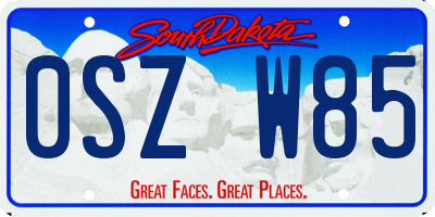 SD license plate 0SZW85