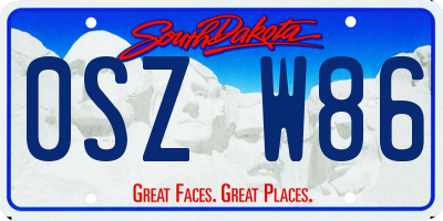 SD license plate 0SZW86