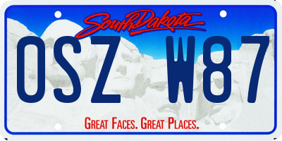 SD license plate 0SZW87