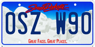 SD license plate 0SZW90