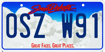 SD license plate 0SZW91