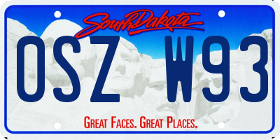 SD license plate 0SZW93