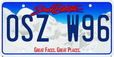 SD license plate 0SZW96