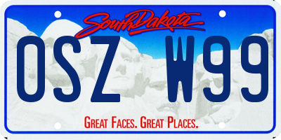 SD license plate 0SZW99