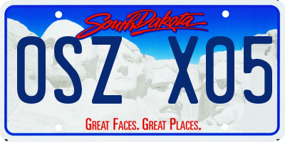 SD license plate 0SZX05