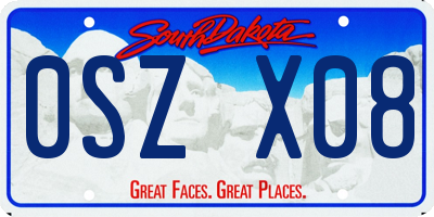 SD license plate 0SZX08