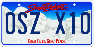 SD license plate 0SZX10