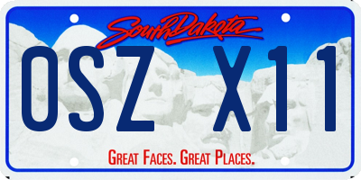 SD license plate 0SZX11
