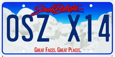 SD license plate 0SZX14