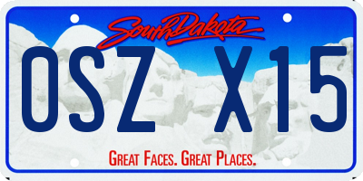 SD license plate 0SZX15