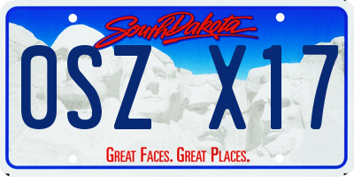 SD license plate 0SZX17