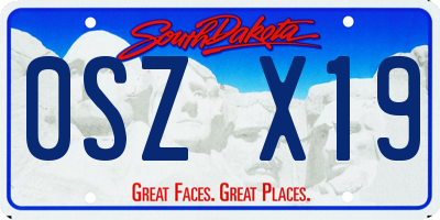 SD license plate 0SZX19