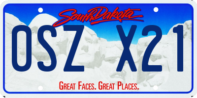 SD license plate 0SZX21