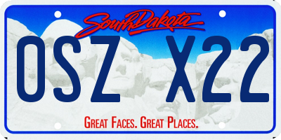 SD license plate 0SZX22