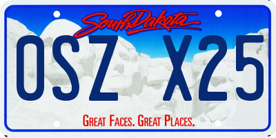 SD license plate 0SZX25