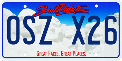 SD license plate 0SZX26