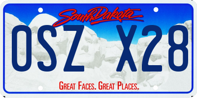 SD license plate 0SZX28