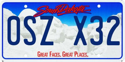 SD license plate 0SZX32