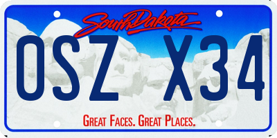 SD license plate 0SZX34