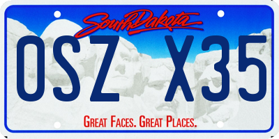 SD license plate 0SZX35