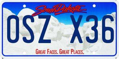 SD license plate 0SZX36