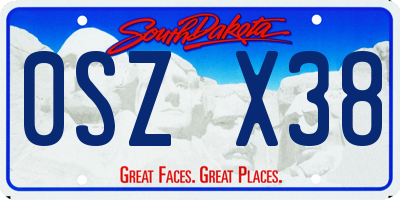SD license plate 0SZX38