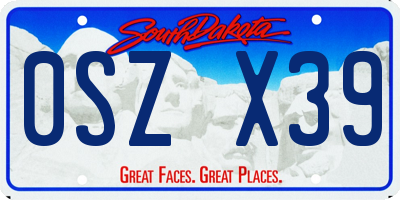 SD license plate 0SZX39