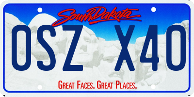 SD license plate 0SZX40