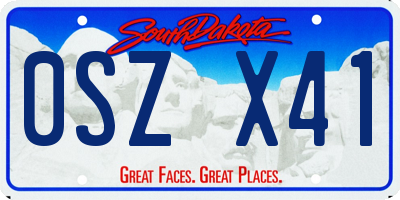 SD license plate 0SZX41