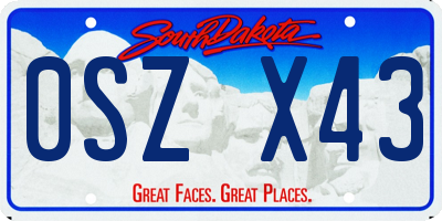 SD license plate 0SZX43