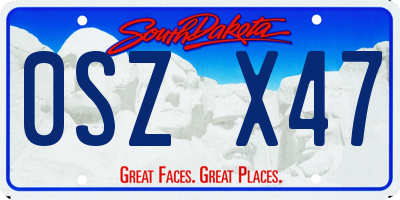 SD license plate 0SZX47