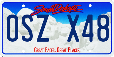 SD license plate 0SZX48