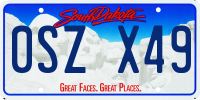 SD license plate 0SZX49