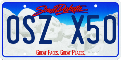 SD license plate 0SZX50