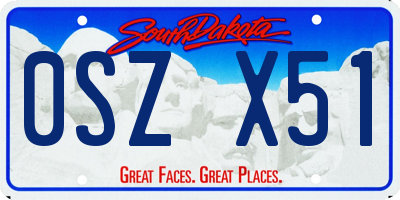 SD license plate 0SZX51